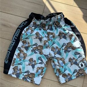 Flow Society Youth Shorts with Laxing Chimp Attack Shorts Lacorsse